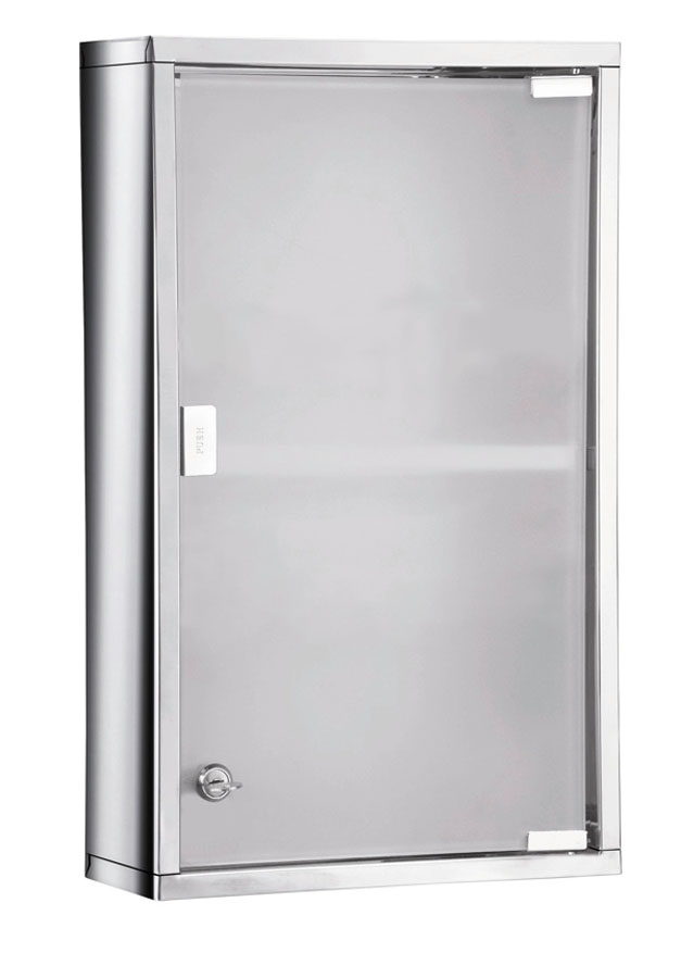 Gedy Medicine Cabinet Rectangular Polished Frosted Glass Door